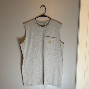 Carhartt Heather Gray Sleeveless Tee with Pocket